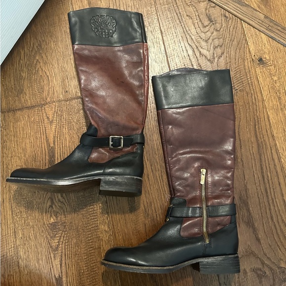 Vince Camuto Flavian Tall Leather Equestrian Riding Boot Size 7B - Picture 4 of 11